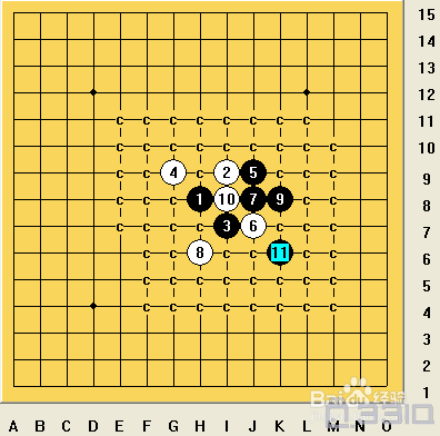 五子棋【先手必胜】开局介绍(二—蒲月开局