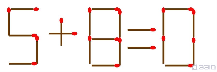 移动至少几根火柴可以使得等式成立?