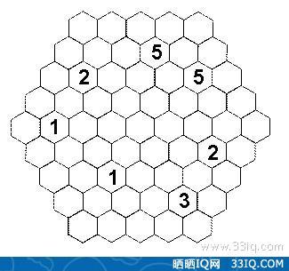 找一条环线路径是符合以下限制的路径通过六角形的中心从一个六角形到相 考考观察力 图形视觉 33iq