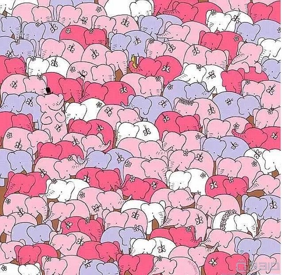 【隐藏图形】 请在大象中寻找爱心(莫喷鹭垚) #475033-考考观察力