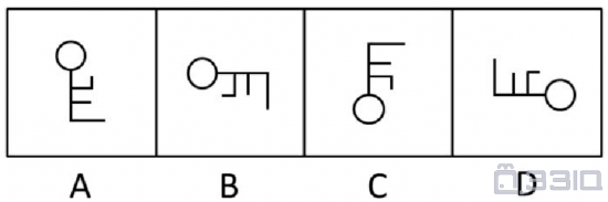 下列哪个图形与其他不同： #565918-图形推理-逻辑思维-33IQ